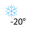 Guaranteed operation down to -20°C